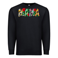 Black floral animal print mama Premium Sweatshirt - CowhideDigitalArt