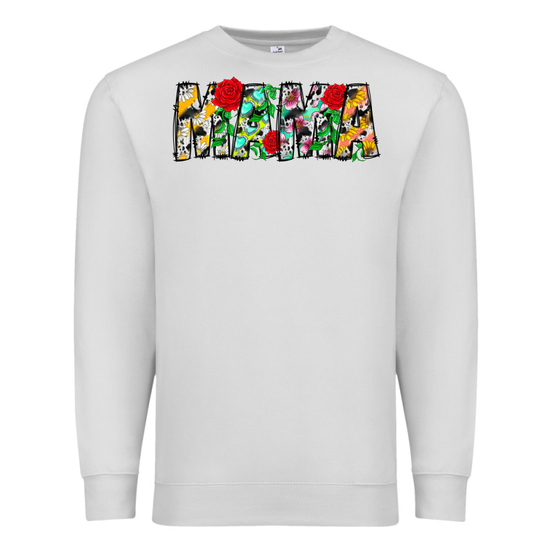 Floral Animal Print Mama Premium Sweatshirt by CowhideDigitalArt | Teevron