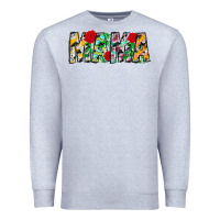 Heather Grey floral animal print mama Premium Sweatshirt - CowhideDigitalArt