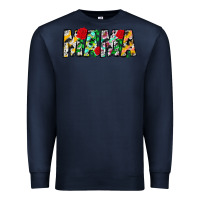 Navy floral animal print mama Premium Sweatshirt - CowhideDigitalArt