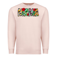 Pale Pink floral animal print mama Premium Sweatshirt - CowhideDigitalArt