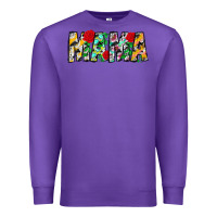 Purple floral animal print mama Premium Sweatshirt - CowhideDigitalArt