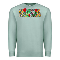 Seafoam floral animal print mama Premium Sweatshirt - CowhideDigitalArt
