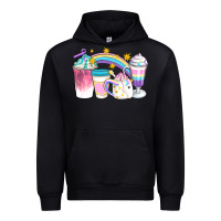 Black Unicorn Coffee Cups Urban Hoodie - Artiststas