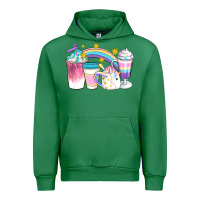 Emerald Unicorn Coffee Cups Urban Hoodie - Artiststas