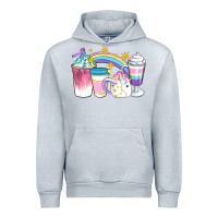 Heather Grey Unicorn Coffee Cups Urban Hoodie - Artiststas