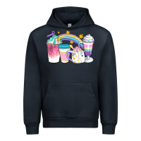 Navy Unicorn Coffee Cups Urban Hoodie - Artiststas