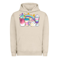Pigment French Oak Unicorn Coffee Cups Urban Hoodie - Artiststas
