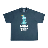 Midnight Navy Mommy Saurus Rex Mom Mom Gift Dino Urban Heavy Tee - Bettercallsaul