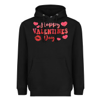 Black happy valentine's day Heavyweight Hoodie - LillyAllenDesigns