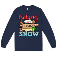 Navy Baking through the snow Long Sleeve Tee - NancyCooperArtShop
