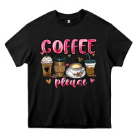 Black coffee please Heavy Core Tee - MaliasSmallBusiness