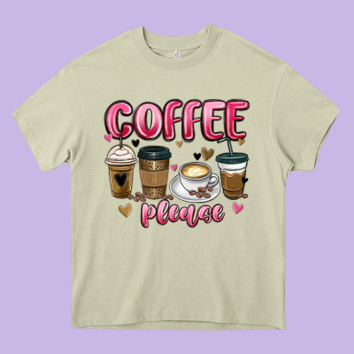 Coffee Please Heavy Core Tee Designed By Maliassmallbusiness
