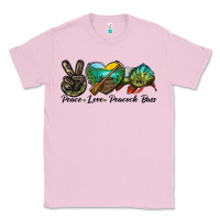 Bubblegum Pink Peace Love Peacock Bass Classic Tee - LillyAllenDesigns