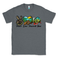 Charcoal Heather Peace Love Peacock Bass Classic Tee - LillyAllenDesigns