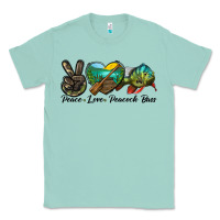 Seafoam Peace Love Peacock Bass Classic Tee - LillyAllenDesigns