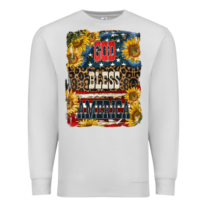 Western God Bless America 4th Of July Premium Sweatshirt by LillyAllenDesigns | Teevron
