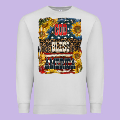 Western God Bless America 4th Of July Premium Sweatshirt Designed By Lillyallendesigns