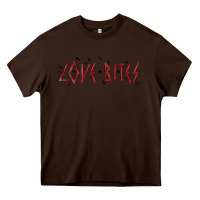 Chocolate Brown love bites Heavy Core Tee - MaliasSmallBusiness