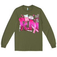 Army Green Breast Cancer RN Registered Nurse Long Sleeve Tee - texasbilliewilder