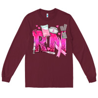 Burgundy Breast Cancer RN Registered Nurse Long Sleeve Tee - texasbilliewilder