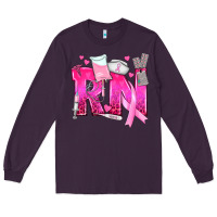 Plum Breast Cancer RN Registered Nurse Long Sleeve Tee - texasbilliewilder