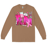 Toasted Coconut Breast Cancer RN Registered Nurse Long Sleeve Tee - texasbilliewilder