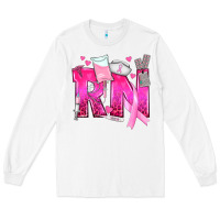 White Breast Cancer RN Registered Nurse Long Sleeve Tee - texasbilliewilder
