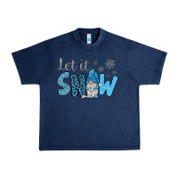 Navy let it snow Urban Heavy Tee - JahusDesignShop