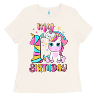 Bone my 1 st birthday with little cute unicorn Ladies Tee - NancyCooperArtShop
