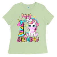 Matcha my 1 st birthday with little cute unicorn Ladies Tee - NancyCooperArtShop