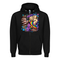 Black LGBTQ+ and American flag Zipper Hoodie - FaDigitalArtStudio