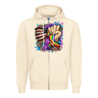 Sandshell LGBTQ+ and American flag Zipper Hoodie - FaDigitalArtStudio