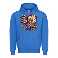 True Royal LGBTQ+ and American flag Zipper Hoodie - FaDigitalArtStudio