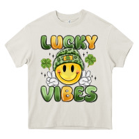Cream lucky vibes Heavy Core Tee - MaliasSmallBusiness