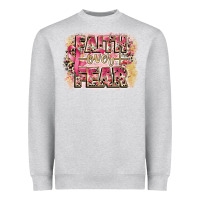 Heather Grey faith over fear breast cancer 12 inches 300 dpi Heavyweight Sweatshirt - CowGirlArtShop