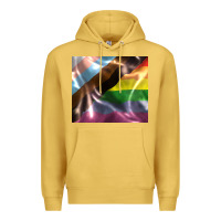 Antique Gold Pride flag Premium Hoodie - FaDigitalArtStudio