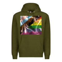 Army Green Pride flag Premium Hoodie - FaDigitalArtStudio