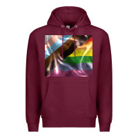 Burgundy Pride flag Premium Hoodie - FaDigitalArtStudio