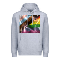 Heather Grey Pride flag Premium Hoodie - FaDigitalArtStudio