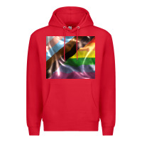 Red Pride flag Premium Hoodie - FaDigitalArtStudio