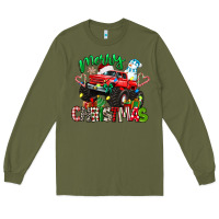 Army Green merry christmas monster truck Long Sleeve Tee - texasbilliewilder