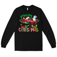 Black merry christmas monster truck Long Sleeve Tee - texasbilliewilder