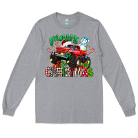 Heather Grey merry christmas monster truck Long Sleeve Tee - texasbilliewilder