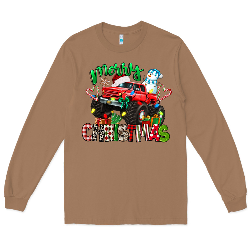Merry Christmas Monster Truck Long Sleeve Tee by texasbilliewilder | Teevron