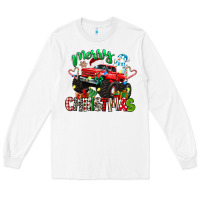 White merry christmas monster truck Long Sleeve Tee - texasbilliewilder