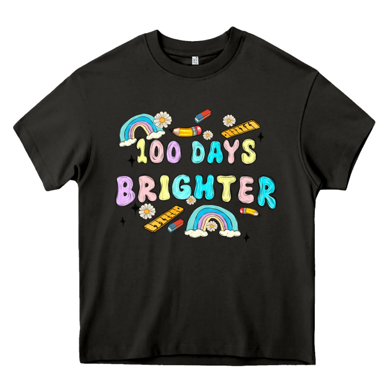 100 Days Brighter Heavy Core Tee by MaliasSmallBusiness | Teevron
