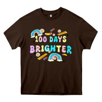 Chocolate Brown 100 days brighter Heavy Core Tee - MaliasSmallBusiness
