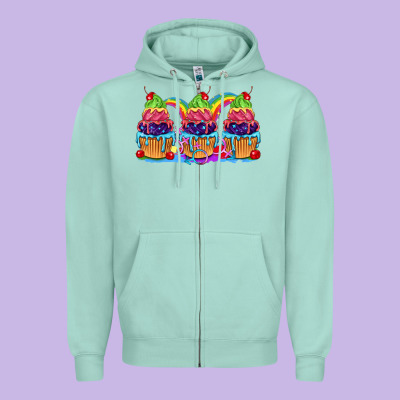 Pride Cupcake Zipper Hoodie Designed By Fadigitalartstudio