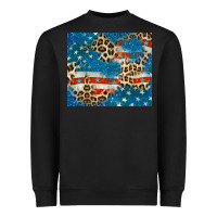 Black leopard glitter american flag Heavyweight Sweatshirt - CowGirlArtShop